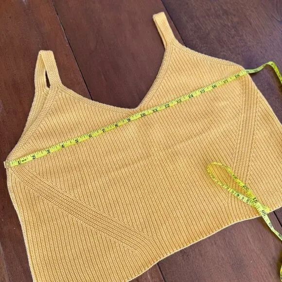 One Grey Day Orson Knit Crop Tank Cotton Silk Blend Sunbeam Butter Yellow Sz Med - Picture 14 of 14